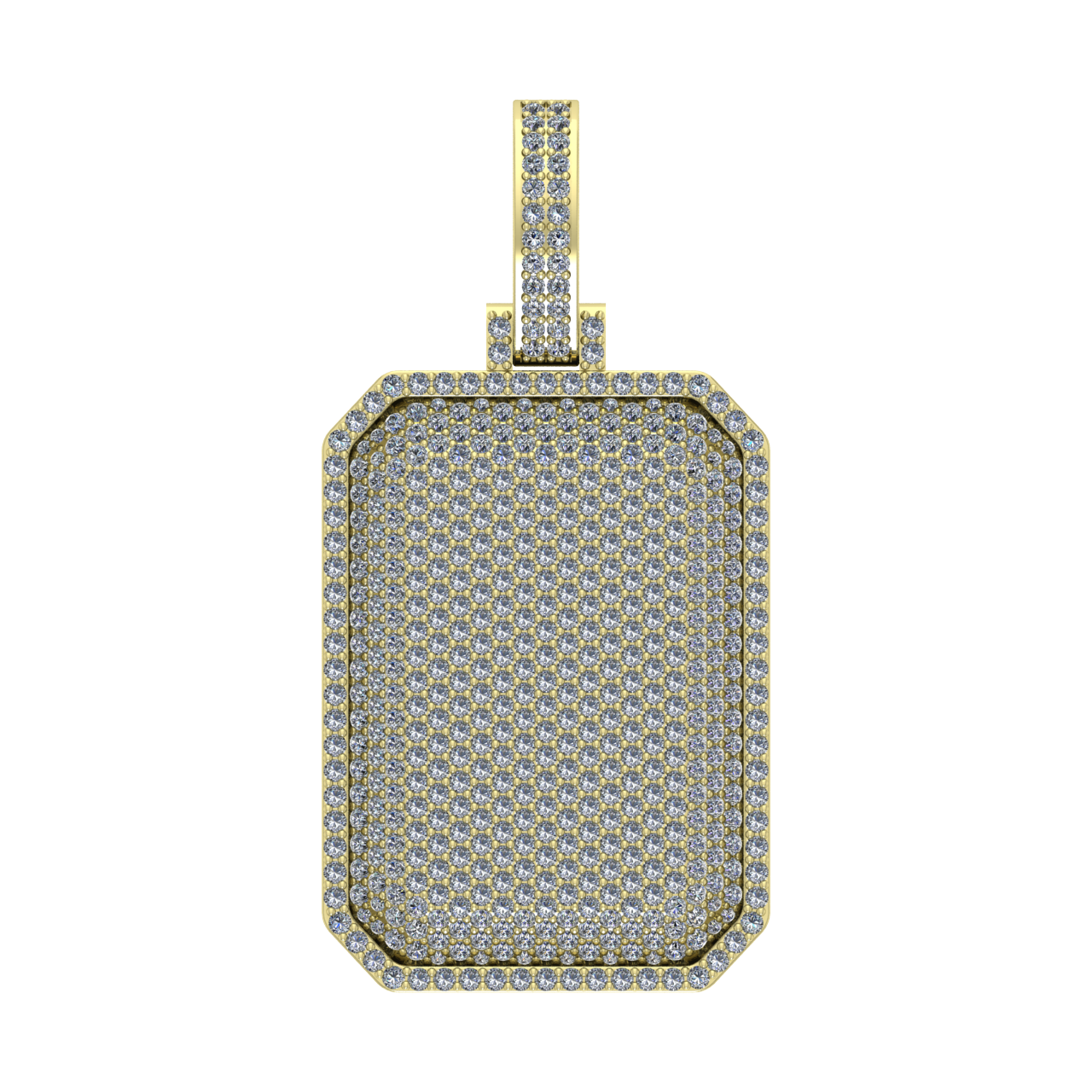 HIP-HOP DOG TAG  DIAMONDS  PENDANT